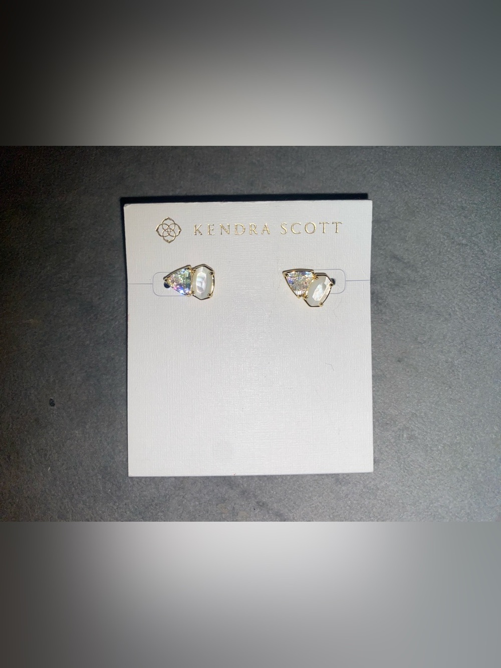 Kendra Scott Tatum Gold Stud Earrings w/White Mixed